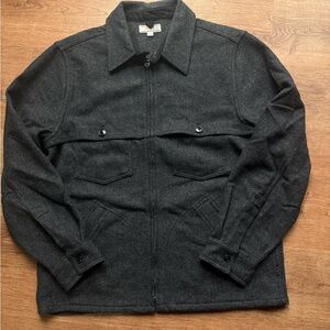 J. Crew Wallace and Barnes  Men's Dark Charcoal Wool Zip Jacket